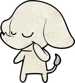 Retro grunge texture cartoon cute elephant vector