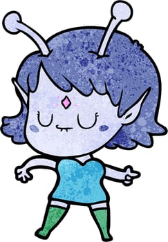 Vector alien character in cartoon style