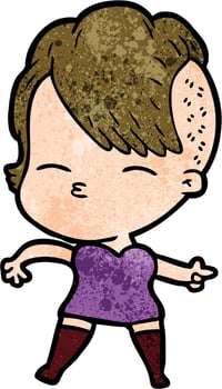 Vector woman character in cartoon style