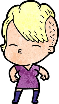 Vector woman character in cartoon style