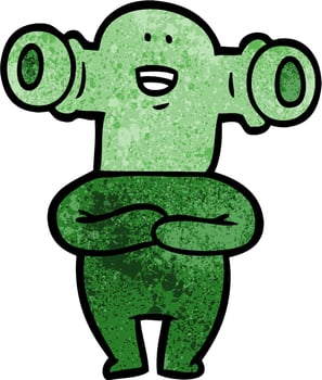 Vector alien character in cartoon style