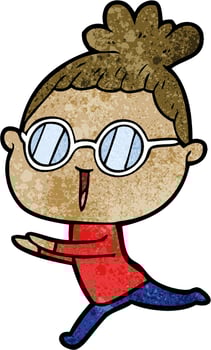 Vector woman character in cartoon style