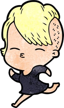 Vector woman character in cartoon style