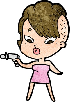 cartoon surprised girl vector