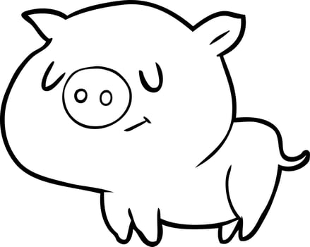 cute cartoon pig vector