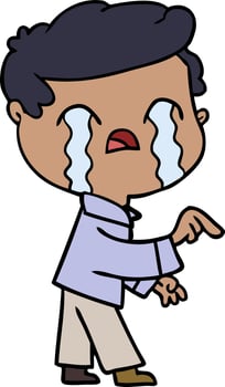 cartoon man crying vector