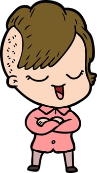 happy cartoon girl vector