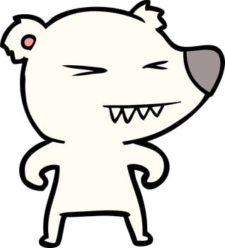 angry polar bear cartoon vector