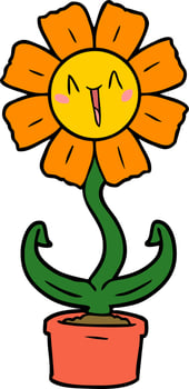 happy cartoon flower vector