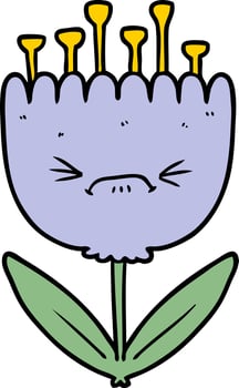 cartoon angry flower vector