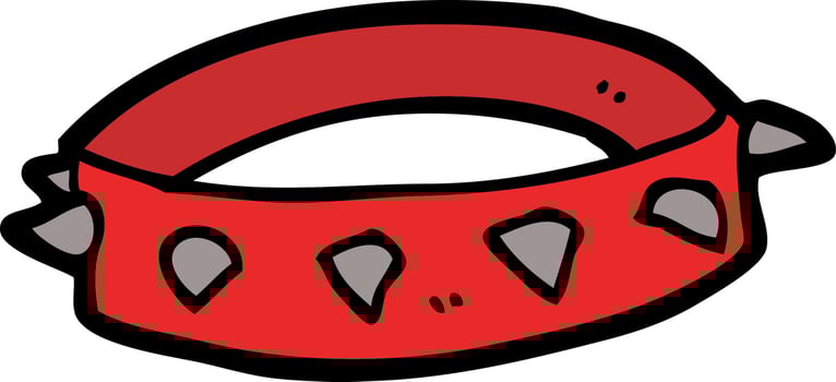 cartoon spiked dog collar vector