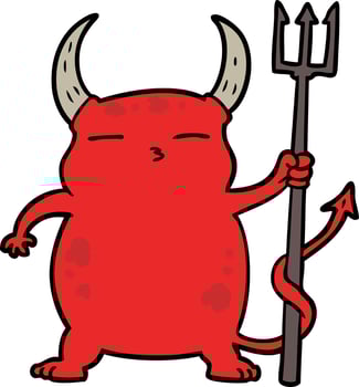 cartoon little devil vector