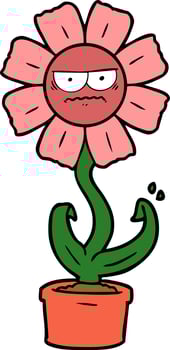 angry cartoon flower vector
