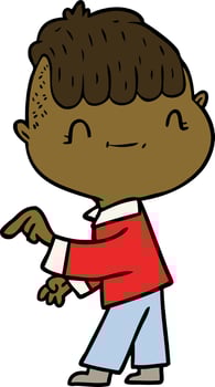 cartoon friendly boy vector