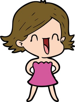cartoon happy woman vector