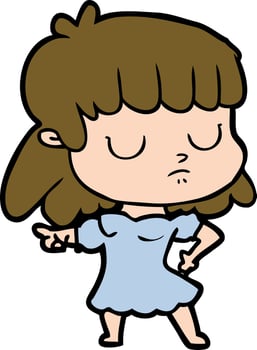 cartoon indifferent woman vector