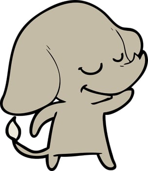 cartoon smiling elephant vector