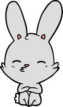 curious bunny cartoon vector