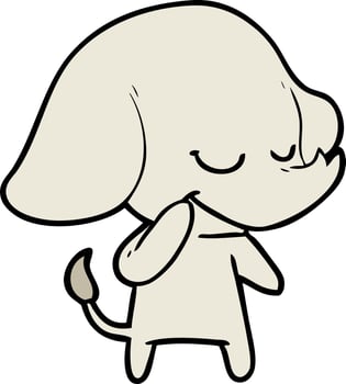 cartoon smiling elephant vector
