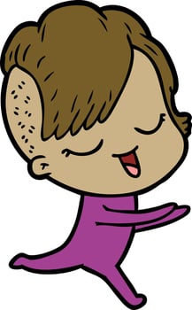 happy cartoon girl vector