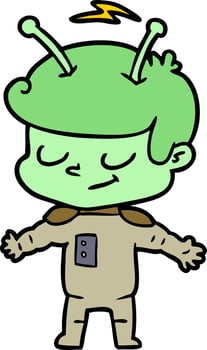 friendly cartoon spaceman vector