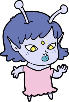 Vector alien character in cartoon style
