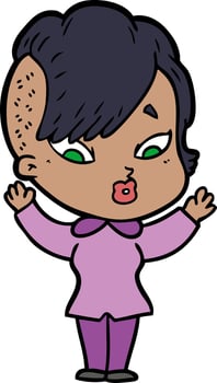 Vector woman character in cartoon style