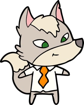 Vector wolf character in cartoon style