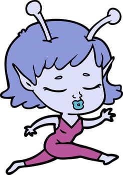 Vector alien character in cartoon style