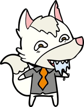Vector wolf character in cartoon style