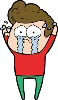Cartoon man crying vector