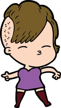 Vector woman character in cartoon style