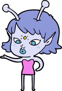 Vector alien character in cartoon style