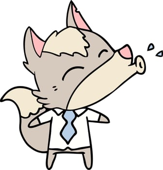 Vector wolf character in cartoon style
