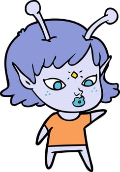 Vector alien character in cartoon style