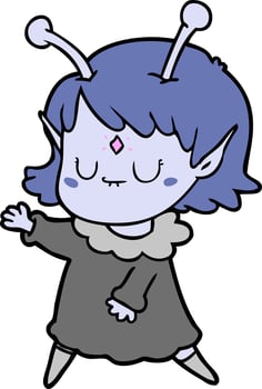 Vector alien character in cartoon style