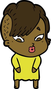 Vector woman character in cartoon style