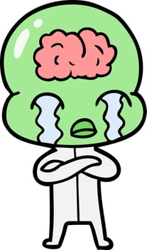 Vector alien character in cartoon style