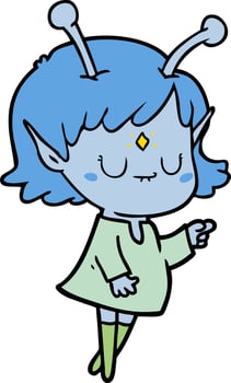 Vector alien character in cartoon style