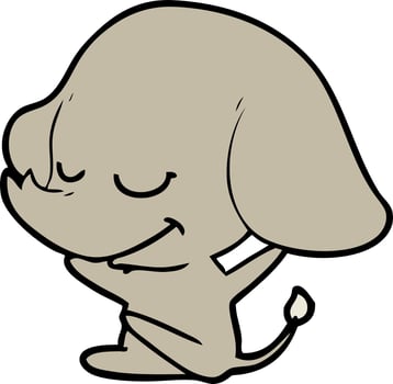 Vector elephant character in cartoon style