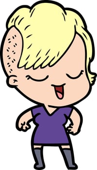 doodle character cartoon woman vector