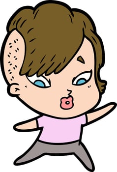 Vector woman character in cartoon style