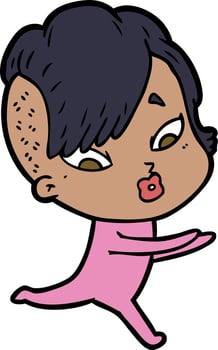 Vector woman character in cartoon style
