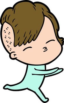 Cartoon girl on pajamas vector