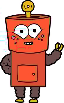 Cartoon happy robot vector