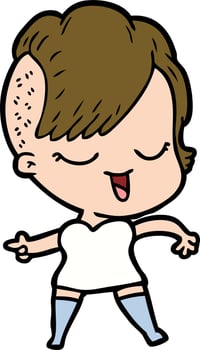 Cartoon happy woman vector