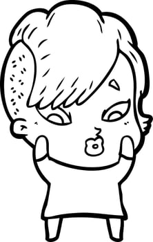 cartoon surprised girl vector