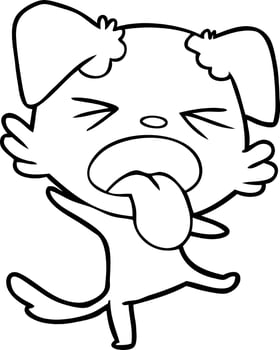 cartoon disgusted dog vector