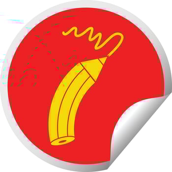 pencil drawing a line circular peeling sticker vector