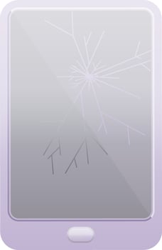 broken electronic tablet vector icon